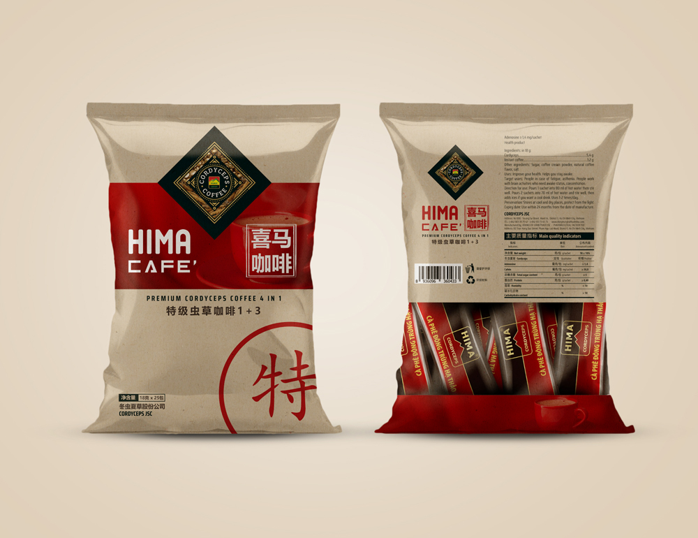 Thiết kế bao bì cà phê Hima